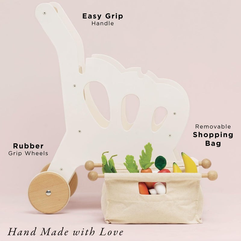 Le Toy Van - Educational Wooden Toy Role Play Grocery Store Shopping Trolley | Boys Or Girls Pretend Play Supermarket Playset - for Ages 3+ - Image 2